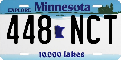 MN license plate 448NCT