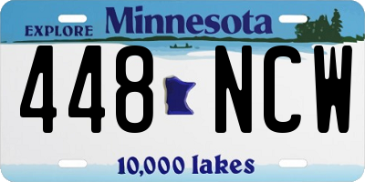 MN license plate 448NCW