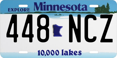 MN license plate 448NCZ