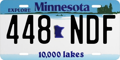 MN license plate 448NDF