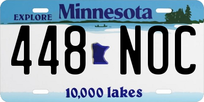 MN license plate 448NOC