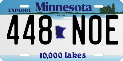 MN license plate 448NOE
