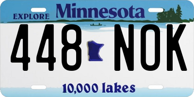 MN license plate 448NOK