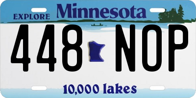 MN license plate 448NOP