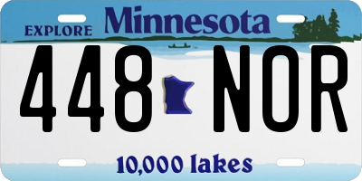 MN license plate 448NOR