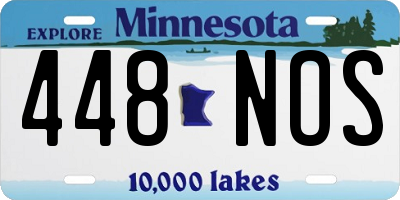 MN license plate 448NOS