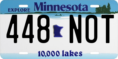 MN license plate 448NOT