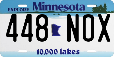MN license plate 448NOX