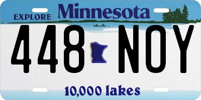 MN license plate 448NOY
