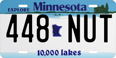 MN license plate 448NUT