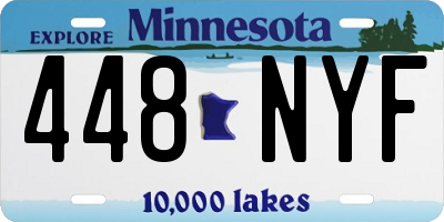 MN license plate 448NYF