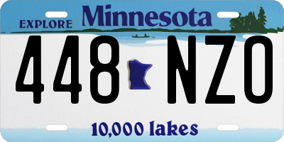 MN license plate 448NZO