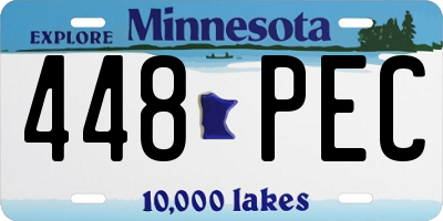 MN license plate 448PEC