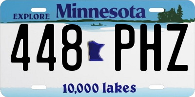MN license plate 448PHZ