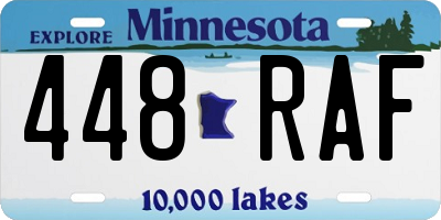 MN license plate 448RAF