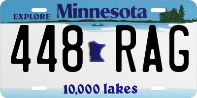 MN license plate 448RAG
