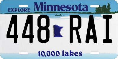 MN license plate 448RAI