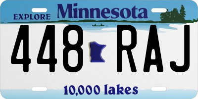 MN license plate 448RAJ