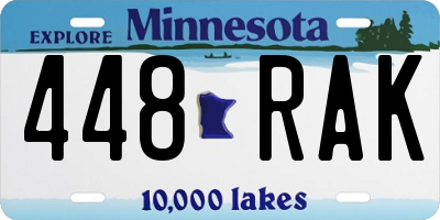 MN license plate 448RAK