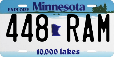 MN license plate 448RAM