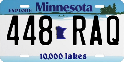 MN license plate 448RAQ