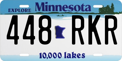 MN license plate 448RKR