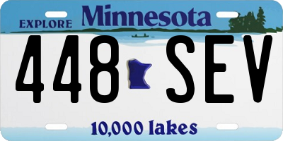 MN license plate 448SEV