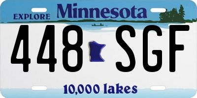 MN license plate 448SGF