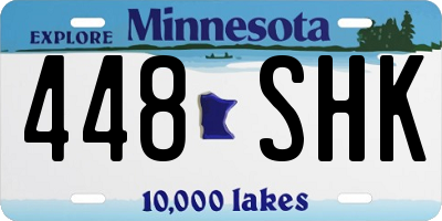 MN license plate 448SHK