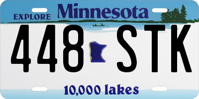 MN license plate 448STK