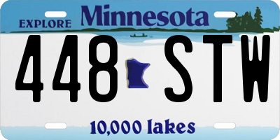 MN license plate 448STW