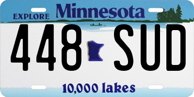 MN license plate 448SUD