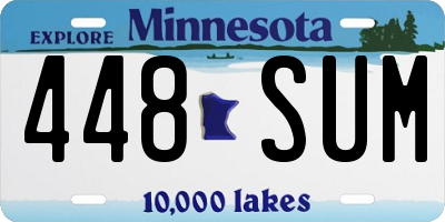 MN license plate 448SUM