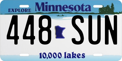 MN license plate 448SUN