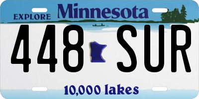 MN license plate 448SUR