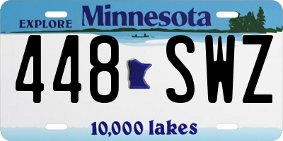 MN license plate 448SWZ