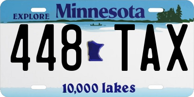 MN license plate 448TAX