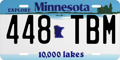 MN license plate 448TBM