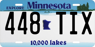 MN license plate 448TIX
