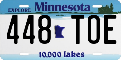 MN license plate 448TOE