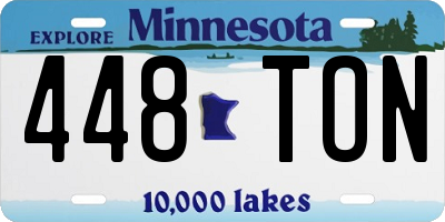MN license plate 448TON