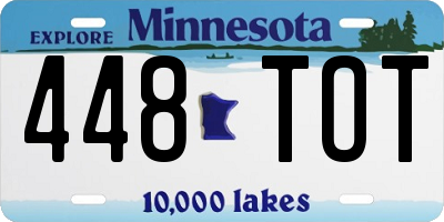 MN license plate 448TOT