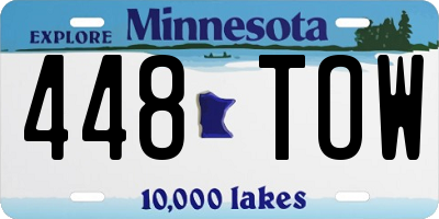 MN license plate 448TOW