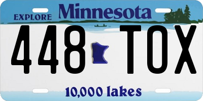 MN license plate 448TOX