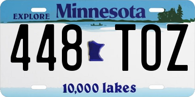 MN license plate 448TOZ