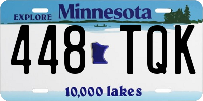 MN license plate 448TQK