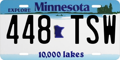MN license plate 448TSW