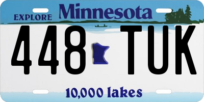 MN license plate 448TUK