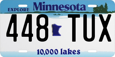 MN license plate 448TUX