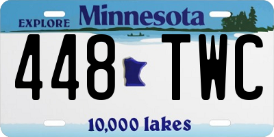 MN license plate 448TWC